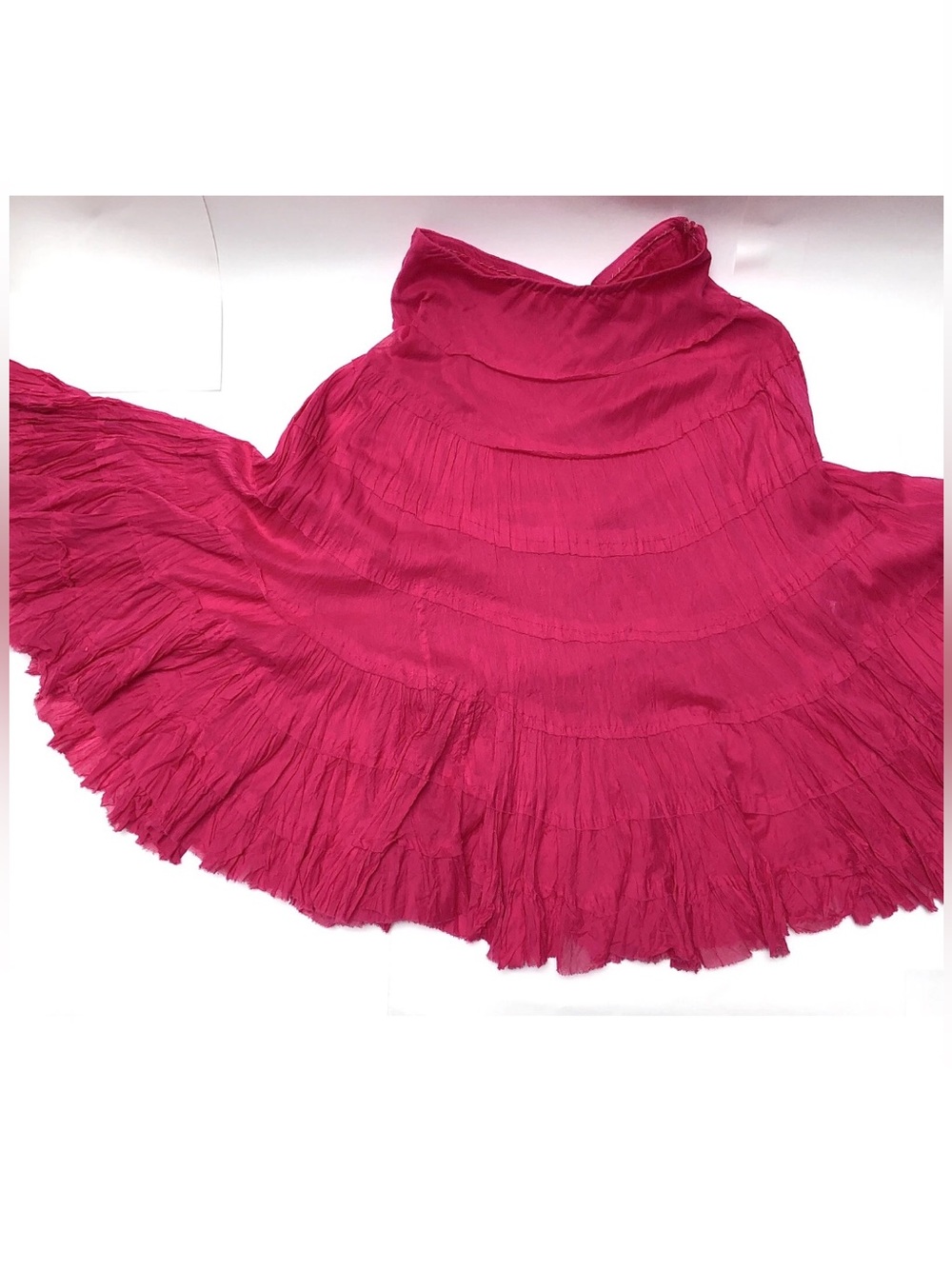 LOT OF 2: Banana Republic Eyelet Top & RUFFLED TIERED SKIRT COTTON HOT PINK MED - Picture 11 of 13